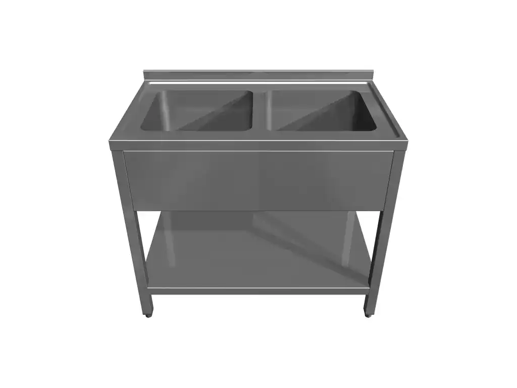 Spalator ECO 2 cuve 400 x 500 x 250h, cu polita