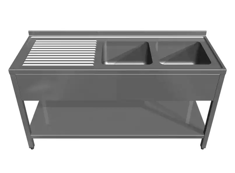 Spalator ECO 2 cuve 400 x 500 x 250h, picurator stanga, cu polita
