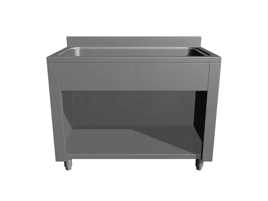 Spalator vase mari, cuva 1660 x 500 x 370h, suport tip dulap deschis